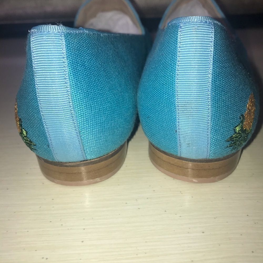 Jon Josef Pineapple Turquoise Linen Flat-5.5 - Picture 5 of 8